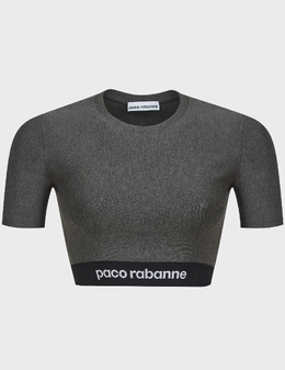 PACO RABANNE: Серый топ 