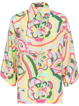 Dolce & Gabbana: Рубашка с абстрактным принтом 