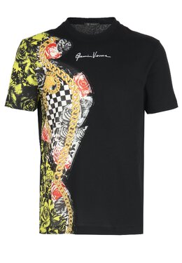 VERSACE: Чёрная футболка 