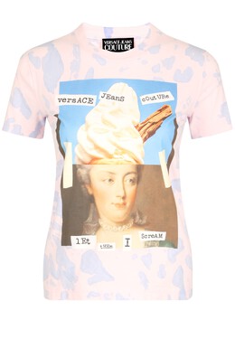 VERSACE JEANS COUTURE: Фиолетовая футболка 
