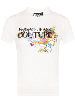 VERSACE JEANS COUTURE: Белая футболка 