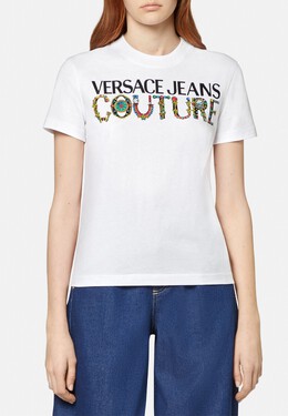 VERSACE JEANS COUTURE: Белая футболка 