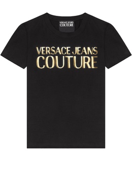 VERSACE JEANS COUTURE: Чёрная футболка 