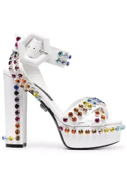 Philipp Plein: Белые сандалии  Crystal
