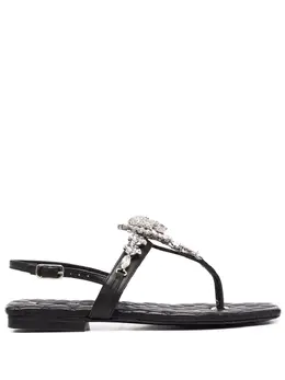 Philipp Plein: Чёрные сандалии  Crystal