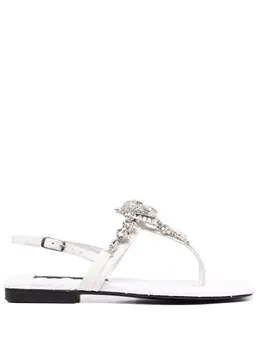 Philipp Plein: Белые сандалии  Crystal