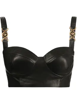 Versace: Кожаный топ  Medusa