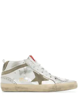 Golden Goose: Серебристые кроссовки  Mid Star