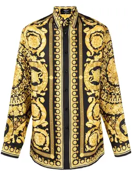 Versace: Шёлковая рубашка  Barocco
