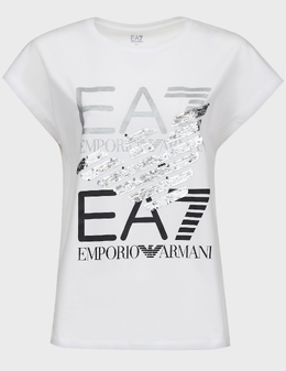 EA7 EMPORIO ARMANI: Белая футболка 