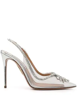 Aquazzura: Серебристые туфли 