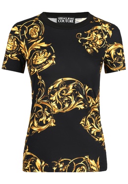 VERSACE JEANS COUTURE: Чёрная футболка 