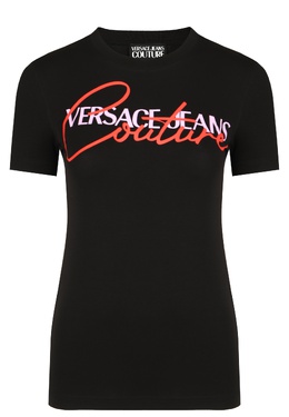 VERSACE JEANS COUTURE: Чёрная футболка 