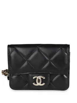 Chanel Pre-Owned: Чёрная поясная сумка 
