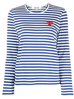 Comme Des Garçons Play: Футболка  Heart в полоску