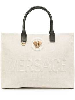 Versace: Чёрная сумка-шоппер  La Medusa
