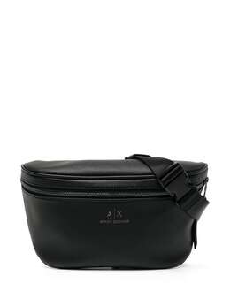 Armani Exchange: Чёрная поясная сумка  AX