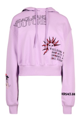 VERSACE JEANS COUTURE: Фиолетовая толстовка 