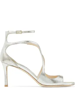 Jimmy Choo: Серебристые сандалии 