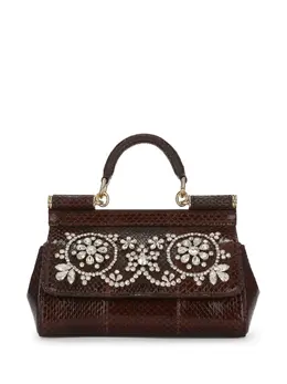 Dolce & Gabbana: Коричневая сумка на руку  Sicily