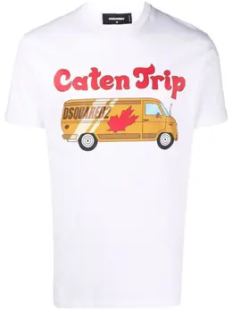 Dsquared2: Белая футболка  Caten
