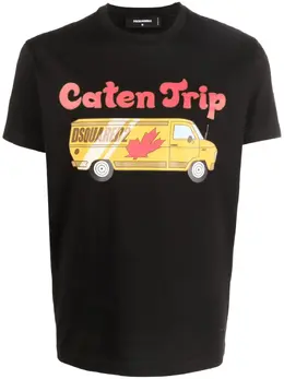 Dsquared2: Чёрная футболка  Caten