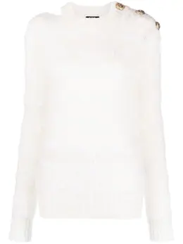Balmain: Белый свитер 