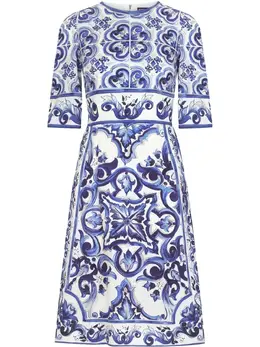 Dolce & Gabbana: Платье  Majolica с принтом