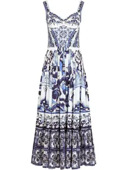 Dolce & Gabbana: Платье  Majolica с принтом