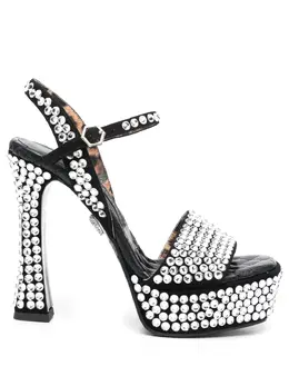 Philipp Plein: Чёрные сандалии  Crystal