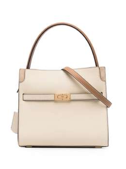 Tory Burch: Бежевая сумка-шоппер 