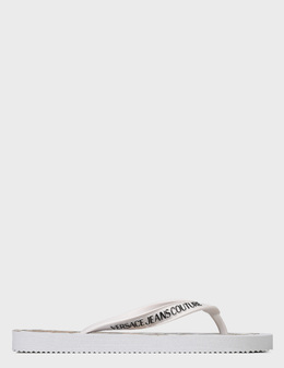 VERSACE JEANS COUTURE: Белые шлёпанцы 