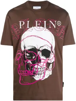 Philipp Plein: Коричневая футболка 