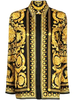 Versace: Шёлковая рубашка  Barocco