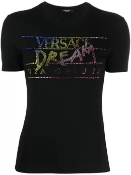 Versace: Чёрная футболка 