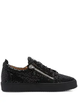 Giuseppe Zanotti: Чёрные кроссовки  Frankie