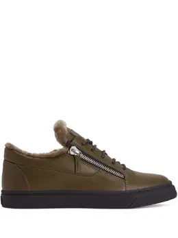 Giuseppe Zanotti: Кроссовки  Frankie цвета хаки