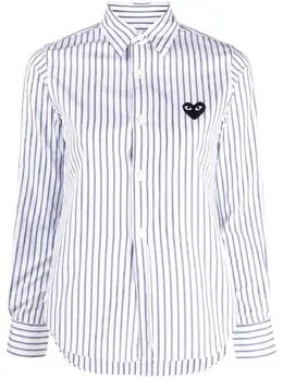 Comme Des Garçons Play: Рубашка  Heart в полоску