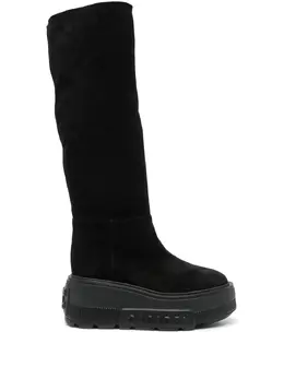 Casadei: Чёрные ботинки 