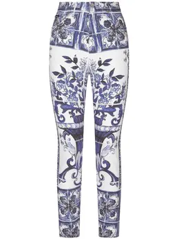 Dolce & Gabbana: Джинсы  Majolica с принтом