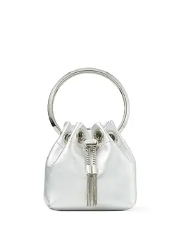 Jimmy Choo: Серебристая сумка  Bon Bon