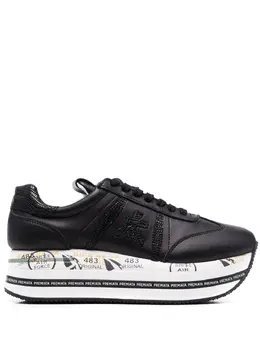 Premiata: Чёрные кроссовки  Beth