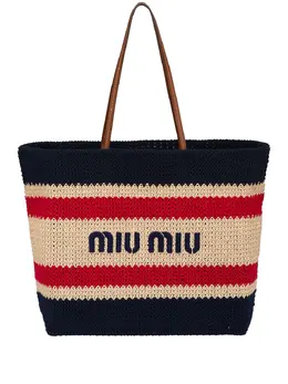 Miu Miu: Сумка-шоппер с принтом 