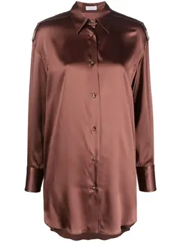 Brunello Cucinelli: Коричневая рубашка  Monili