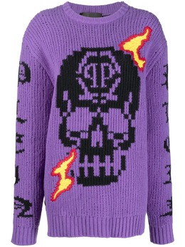 Philipp Plein: Трикотажный свитер  Skull