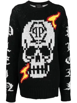 Philipp Plein: Трикотажный свитер  Skull