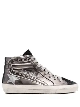 Golden Goose: Серебристые кроссовки  Slide
