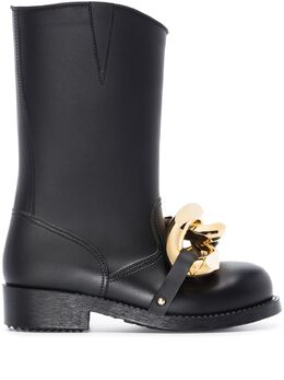 JW Anderson: Чёрные ботинки  Chain