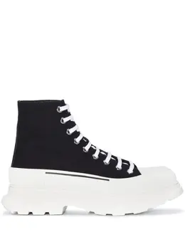 Alexander McQueen: Чёрные кроссовки  Tread Slick