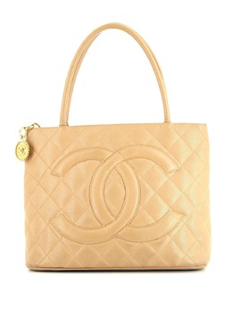 Chanel Pre-Owned: Бежевая сумка 